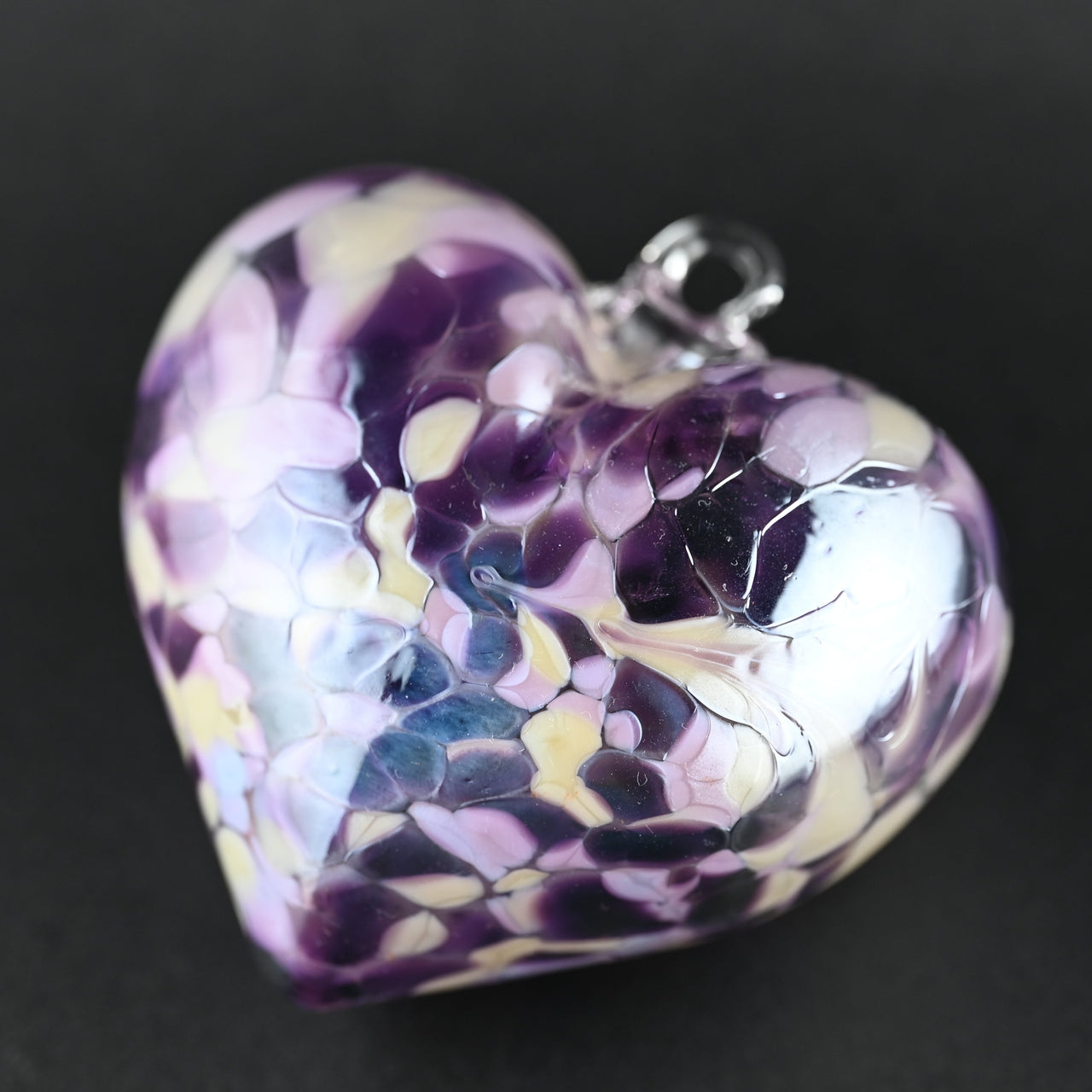 Carpathi Heart Ornament Collection: Hand-Blown Crystal Set of Four