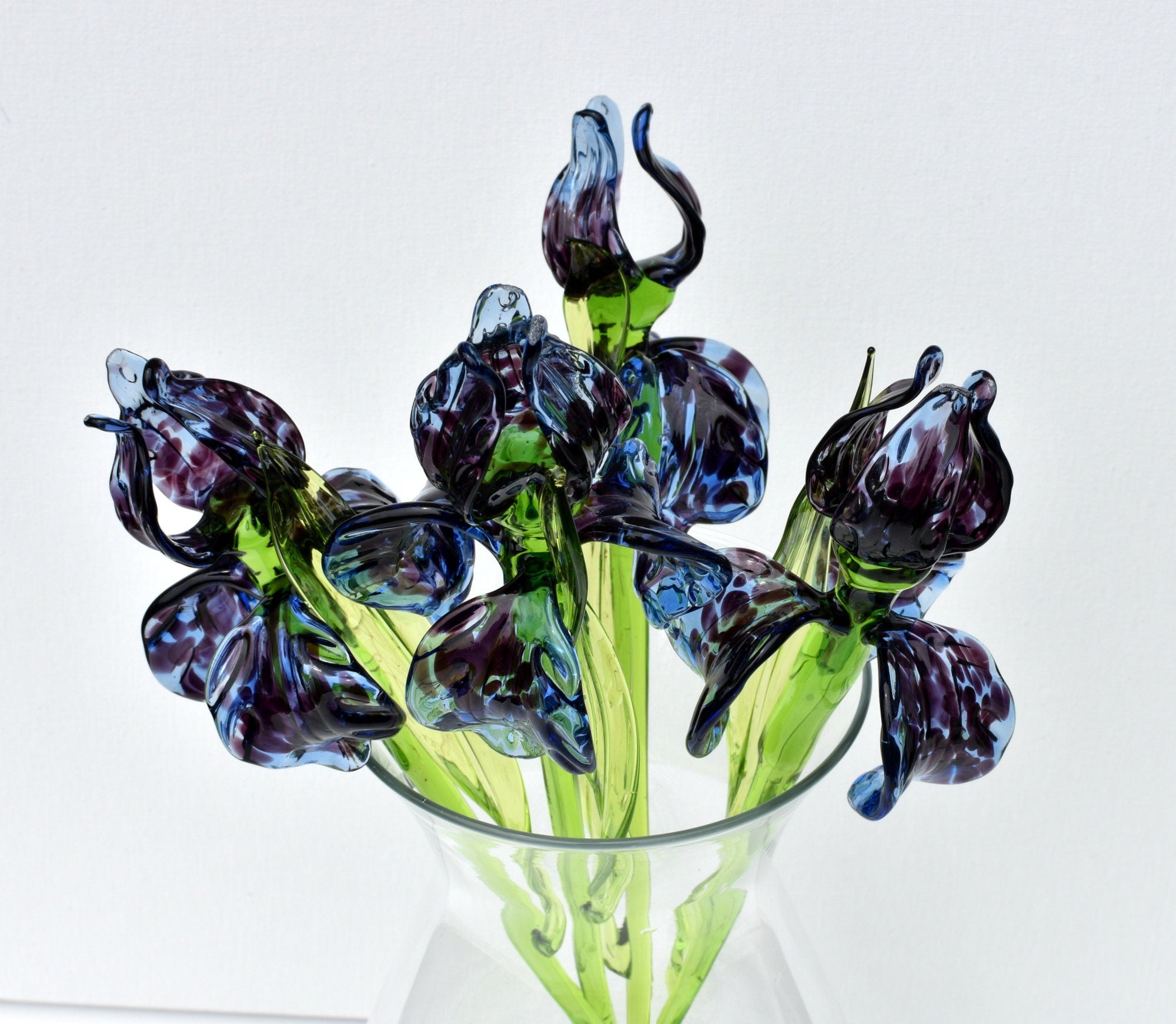 "Veyra" Blue & Black Cheetah Print Iris