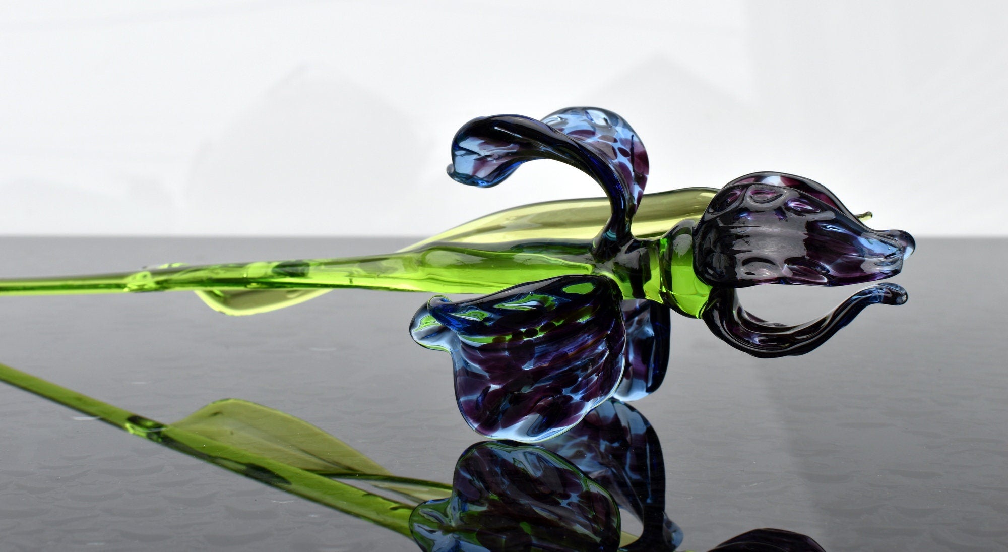 "Veyra" Blue & Black Cheetah Print Iris