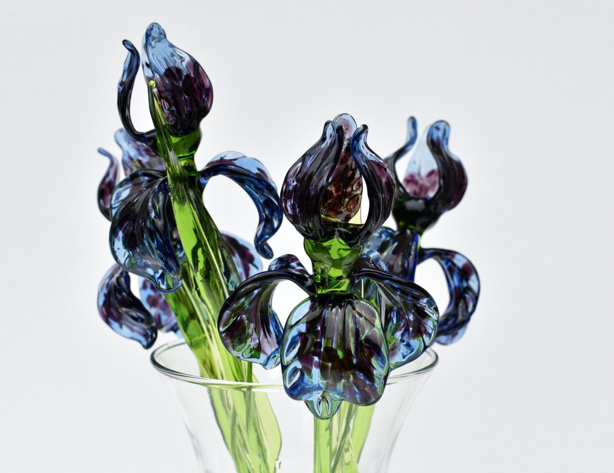 "Veyra" Blue & Black Cheetah Print Iris