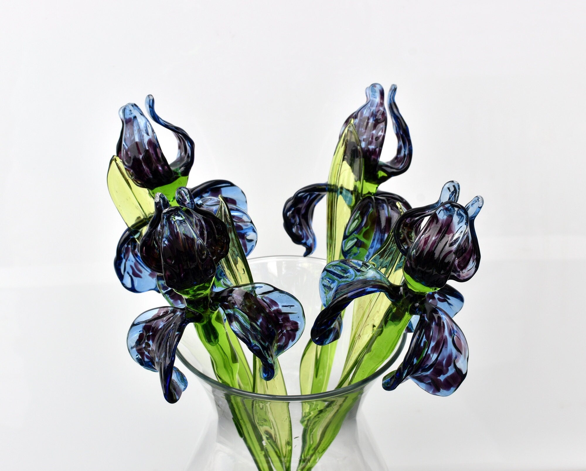 "Veyra" Blue & Black Cheetah Print Iris