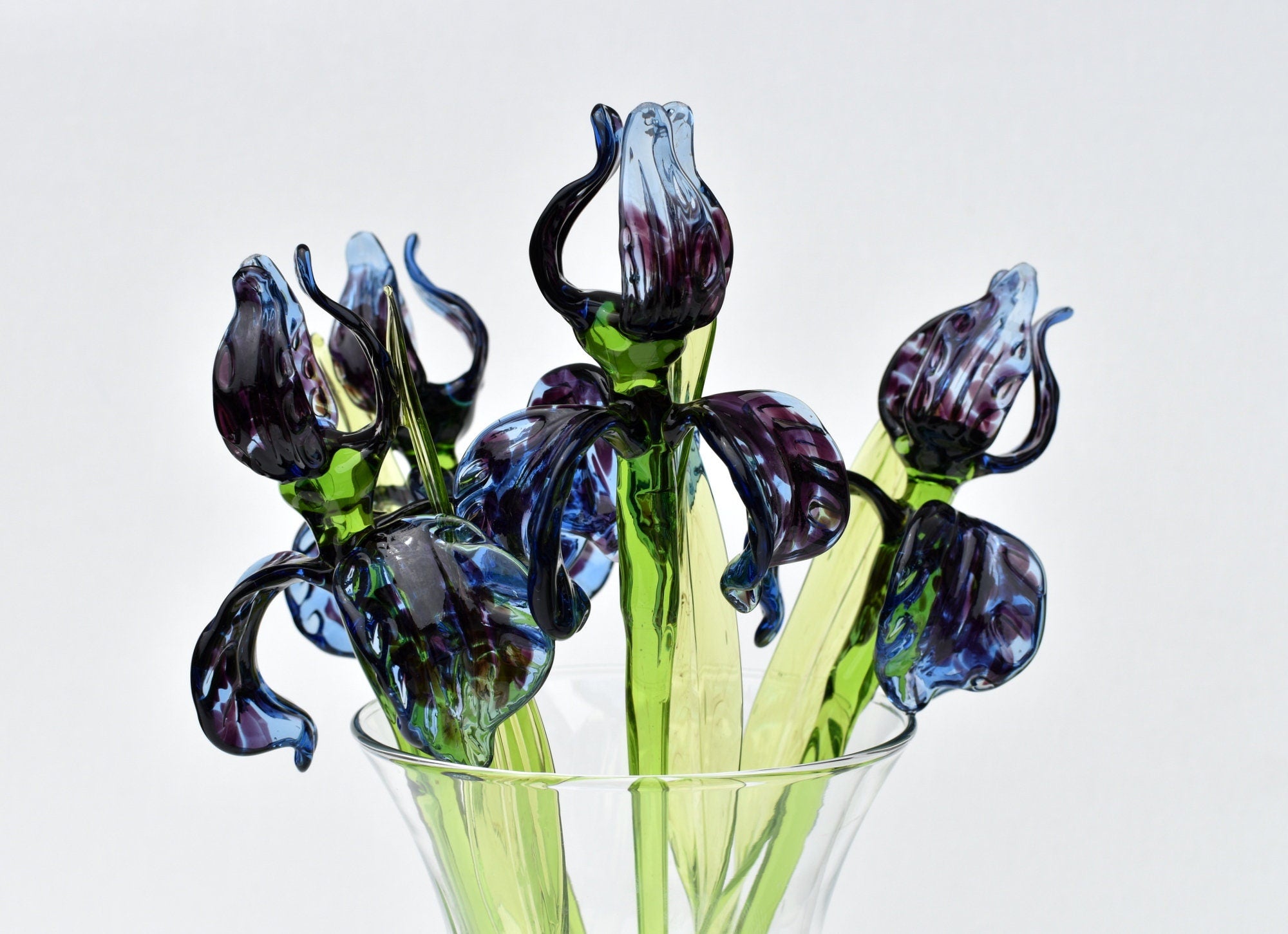 "Veyra" Blue & Black Cheetah Print Iris