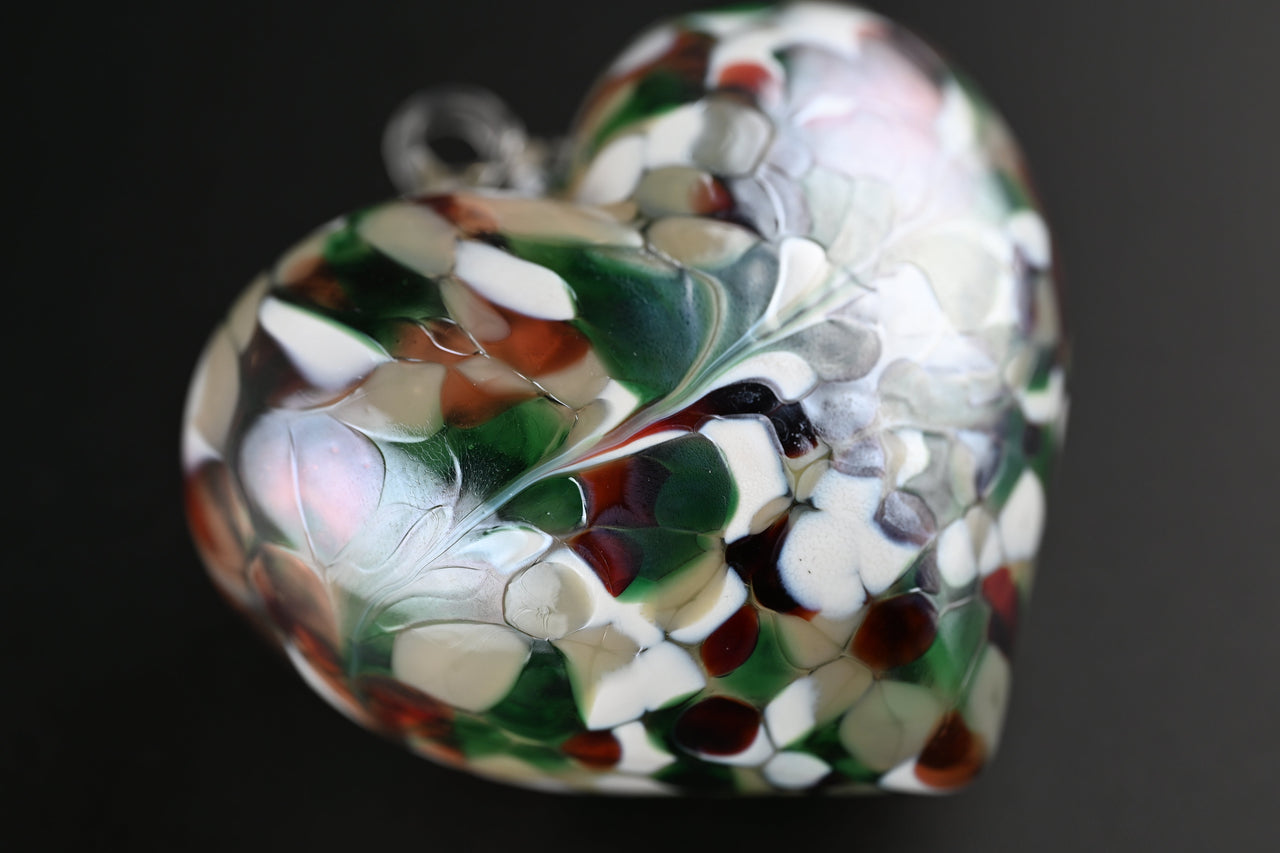 Carpathi Heart Ornament Collection: Hand-Blown Crystal Set of Four