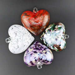 Carpathi Heart Ornament Collection: Hand-Blown Crystal Set of Four