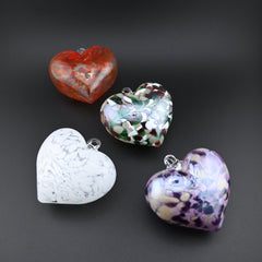 Carpathi Heart Ornament Collection: Hand-Blown Crystal Set of Four