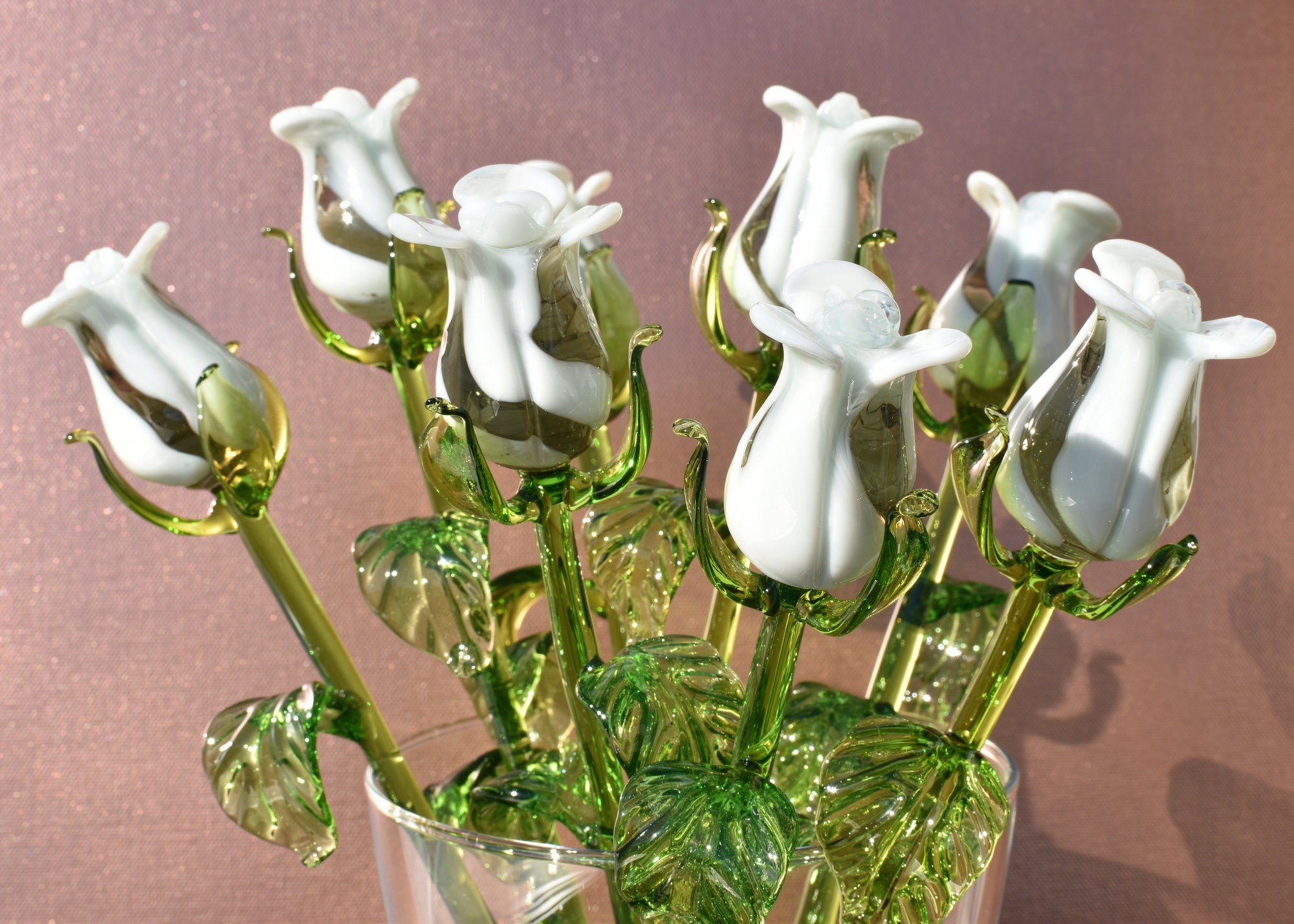 "Isla" Handblown Glass Rose