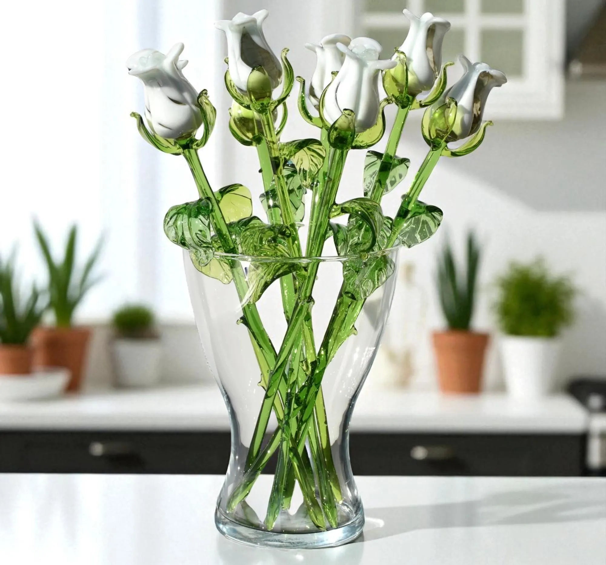 "Isla" Handblown Glass Rose
